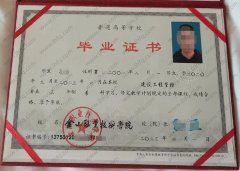 金山职业技术学院毕业证样本图片