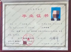 广东财经大学毕业证样本图片