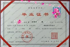 广西理工职业技术学院毕业证样本图片