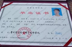 贵州电子信息职业技术学院毕业证样本图片