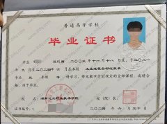 湖南化工职业技术学院毕业证样本图片