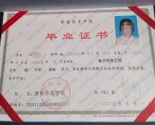 淮南师范学院毕业证样本图片