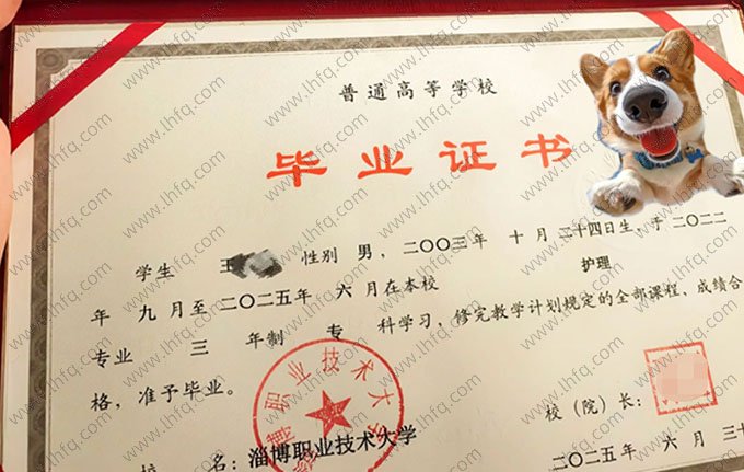 淄博职业技术大学2025年普通全日制专科毕业证书样本图片（护理）