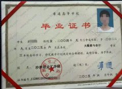 沙洲职业工学院毕业证样本图片