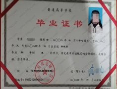 河南财政金融学院毕业证样本图片