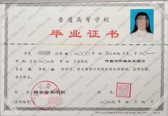 西安音乐学院毕业证样本图片