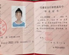 合肥市第八中学高中毕业证样本图片