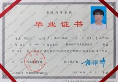 河北金融学院毕业证样本图片