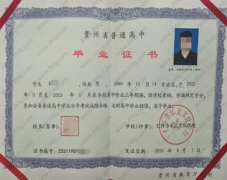 仁怀市私立文化学校高中毕业证样本图片