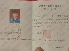 利辛县第七中学毕业证样本图片