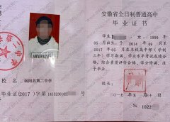 涡阳县第二中学高中毕业证样本图片