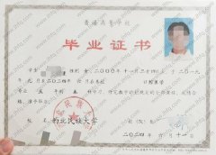 西北民族大学毕业证样本图片