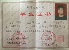 包头市第九中学高中毕业证样本图片