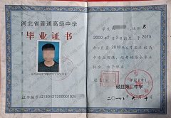 磁县第二中学高中毕业证样本图片