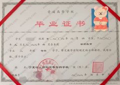 宁夏幼儿师范高等专科学校毕业证样本图片