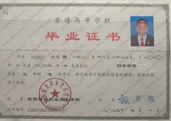 陕西财经职业技术学院毕业证样本图片