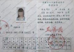 灵璧中学高中毕业证样本