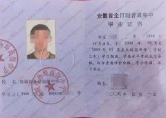 宣城市孙埠高级中学高中毕业证样本