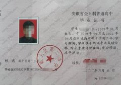 颍上县第二中学高中毕业证样本