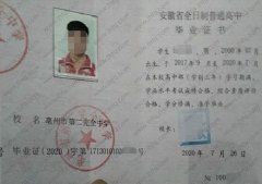 亳州市第二完全中学高中毕业证样本