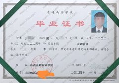 山西金融职业学院毕业证样本图片