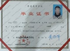 四川卫生康复职业学院毕业证样本图片