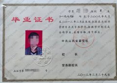 中共陕西省委党校毕业证样本图片