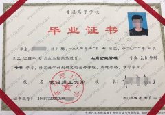 武汉理工大学毕业证样本图片