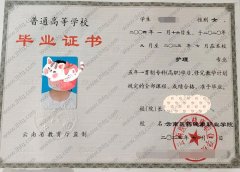 云南医药健康职业学院毕业证样本图片