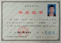 南昌大学共青学院毕业证样本图片