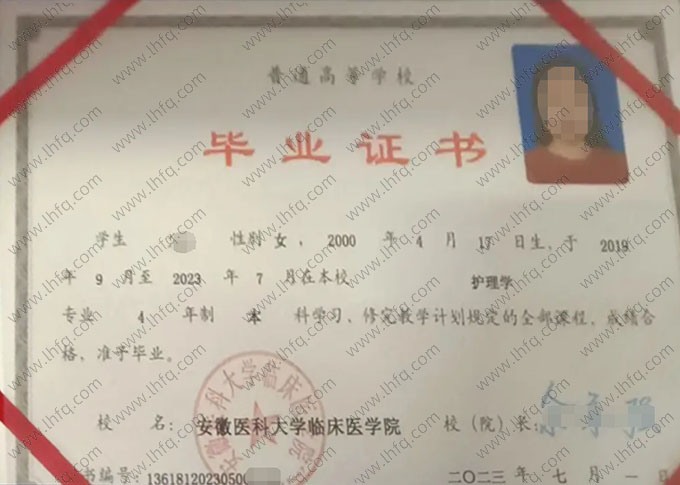 安徽医科大学临床医学院毕业证样本图片