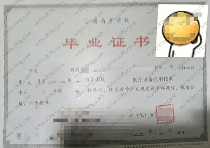 湘潭医卫职业技术学院毕业证样本图片