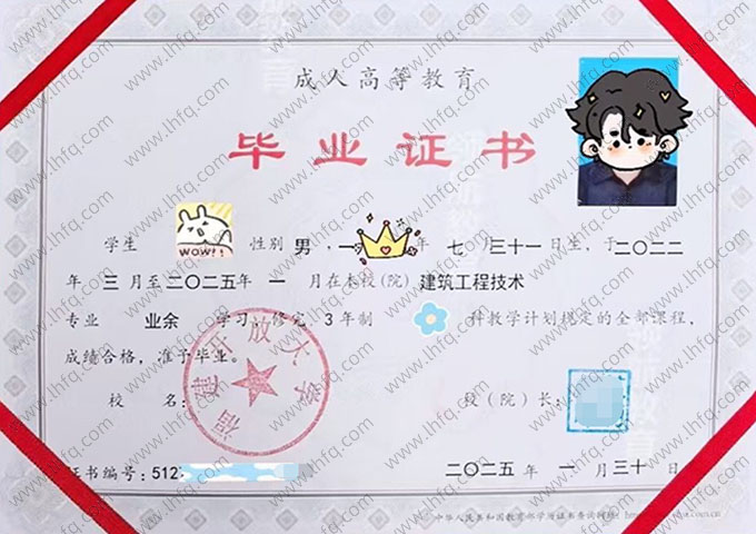 福建开放大学毕业证样本图片