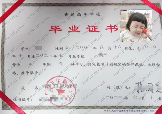 江西卫生职业学院毕业证样本图片