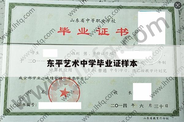 东平艺术中学毕业证样本