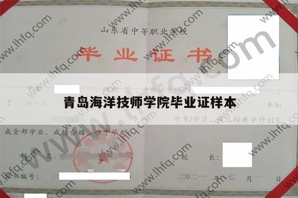 青岛海洋技师学院毕业证样本