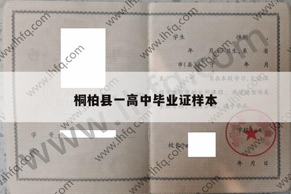 桐柏县一高中毕业证样本