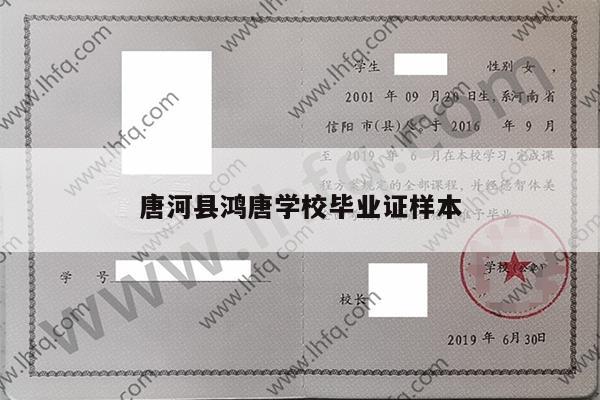 唐河县鸿唐学校毕业证样本