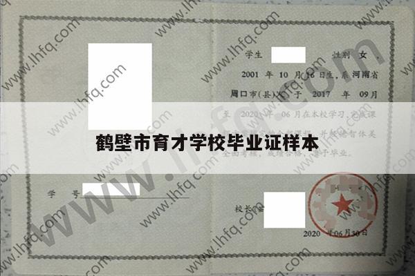 鹤壁市育才学校毕业证样本