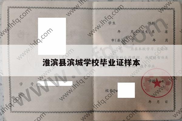 淮滨县滨城学校毕业证样本