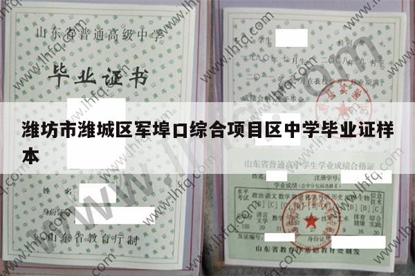潍坊市潍城区军埠口综合项目区中学毕业证样本