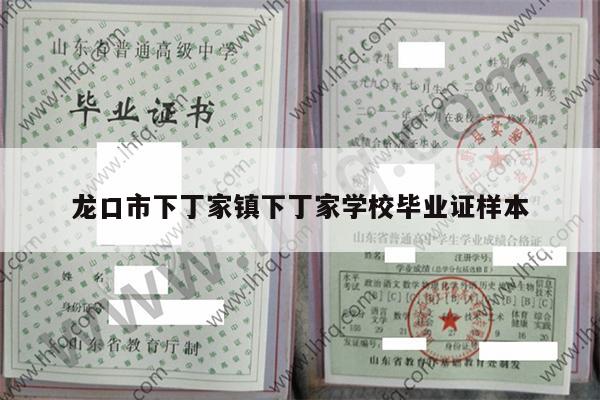 龙口市下丁家镇下丁家学校毕业证样本