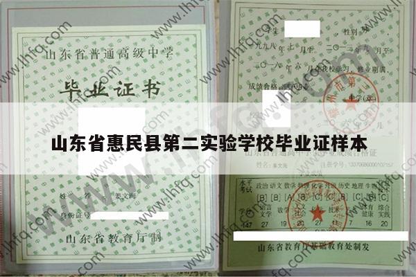 山东省惠民县第二实验学校毕业证样本