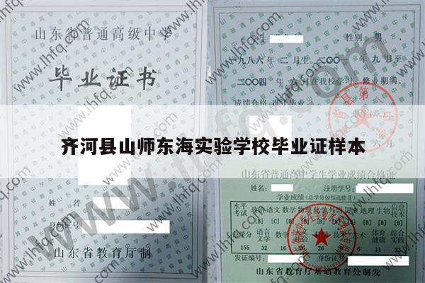 齐河县山师东海实验学校毕业证样本