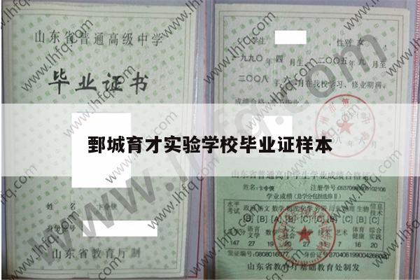 鄄城育才实验学校毕业证样本