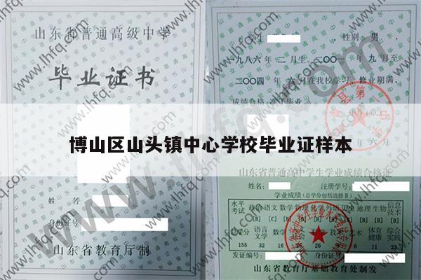 博山区山头镇中心学校毕业证样本
