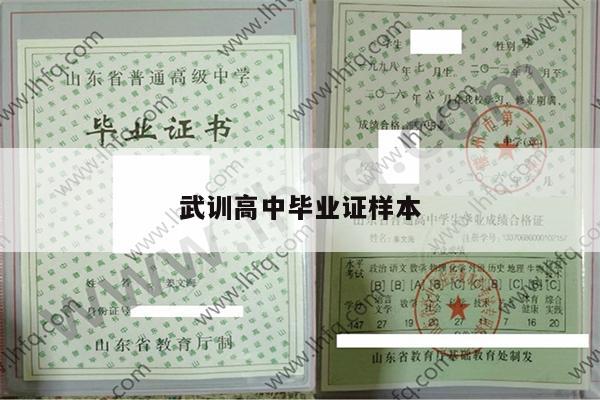 武训高中毕业证样本