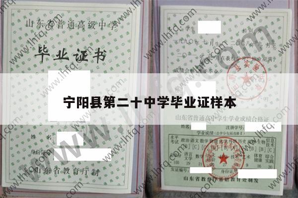 宁阳县第二十中学毕业证样本