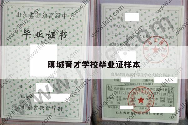 聊城育才学校毕业证样本