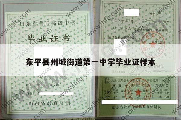 东平县州城街道第一中学毕业证样本